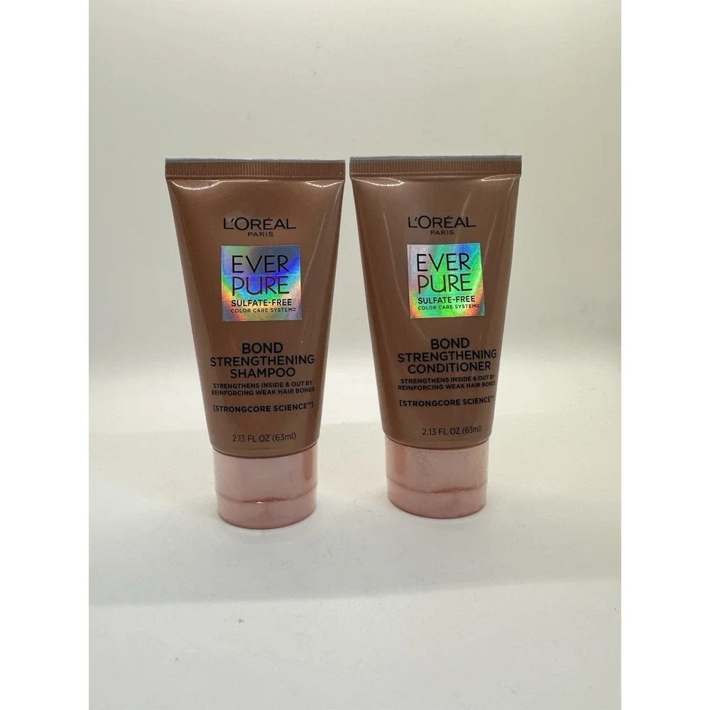 Loreal Paris Ever Pure BOND STRENGTHENING Shampoo & Conditioner -2.13oz each NEW